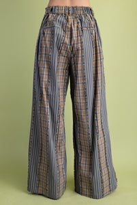 Plaid Mix Pant- S M L