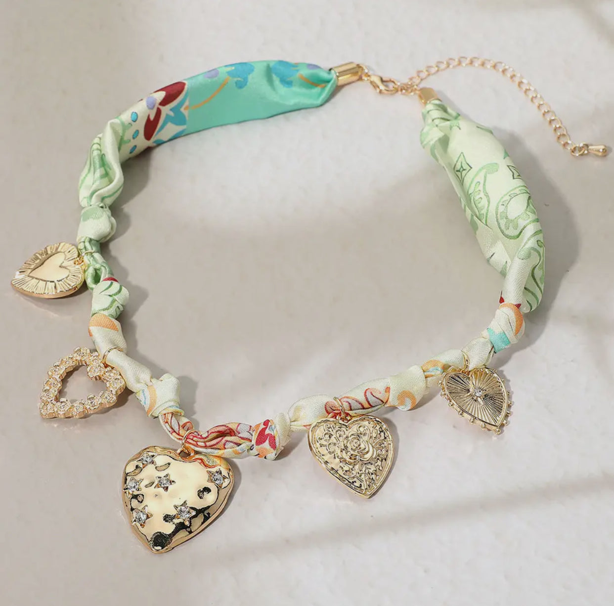 Scarf Necklace- Multiheart