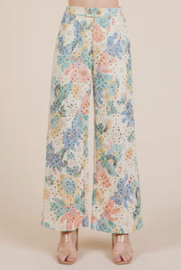 Floral Eyelet Pants