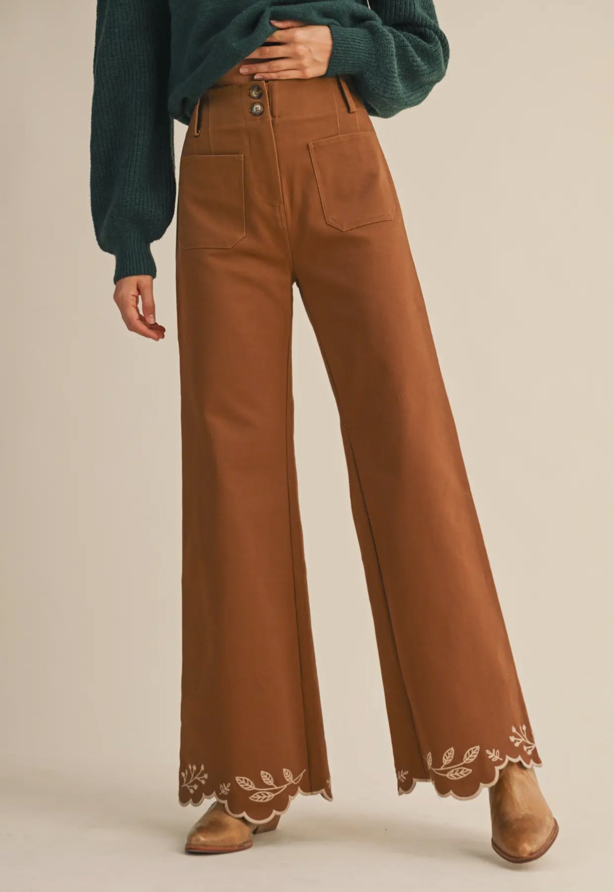 Embroidered Western Pants