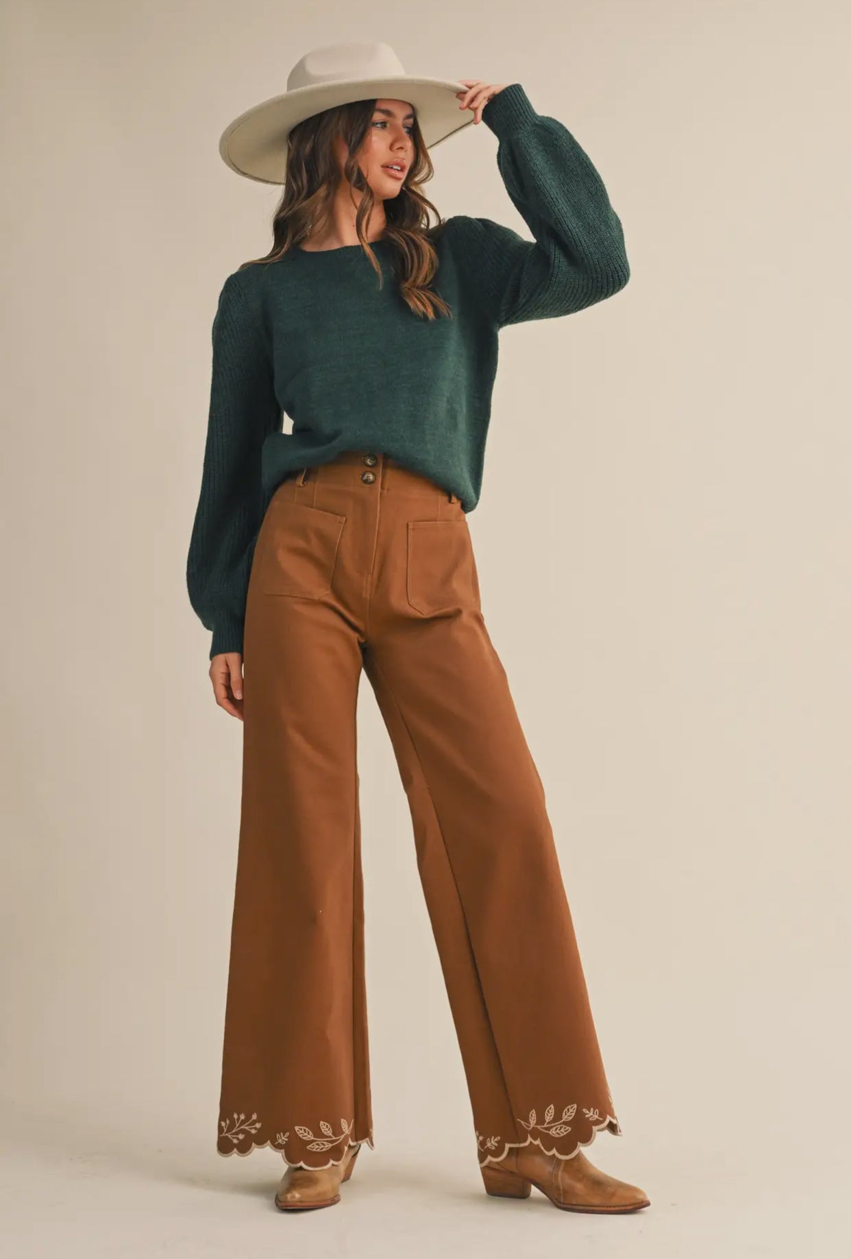 Embroidered Western Pants