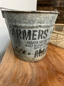 Farmers Market Metal Bucket