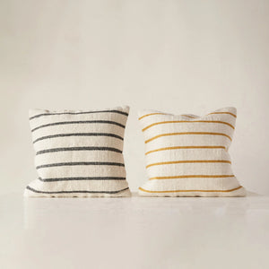 20" Woven Wool Blend Striped Pillow, 2 Colors, Polyester Fill DA8148A
