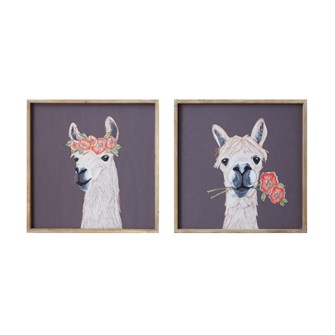 DF0186A  Llama Picture 18 "Wood Framed