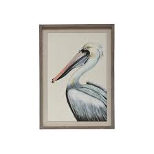 Pelican Image Wood Framed Wall Decor
