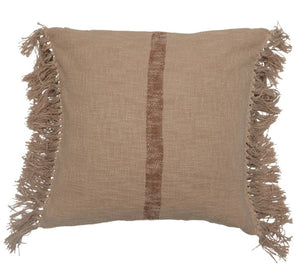 Square cotton pillow w/tassels