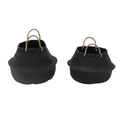 DF5025  Hand-Woven Seagrass Belly Baskets, Set of 2